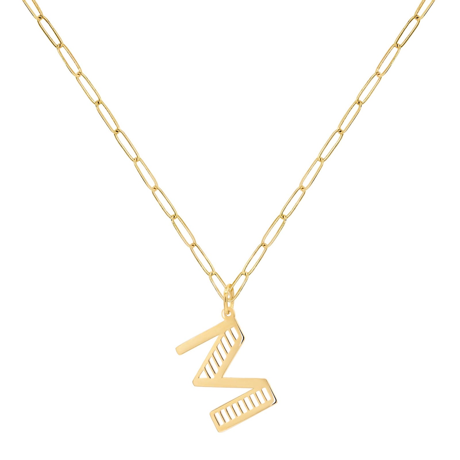 Essex Letter M Pendant in 14k Gold