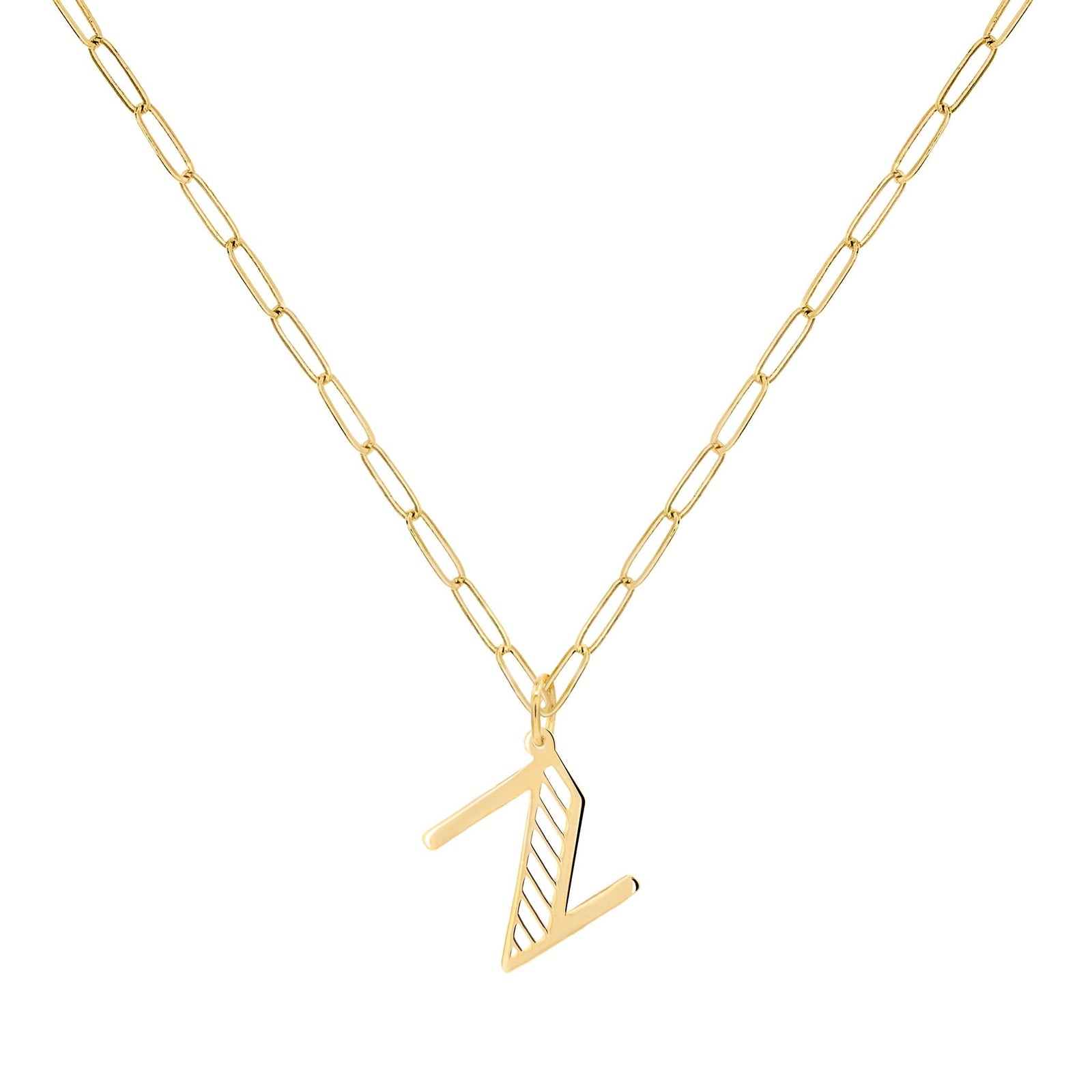 Essex Letter N Pendant in 14k Gold