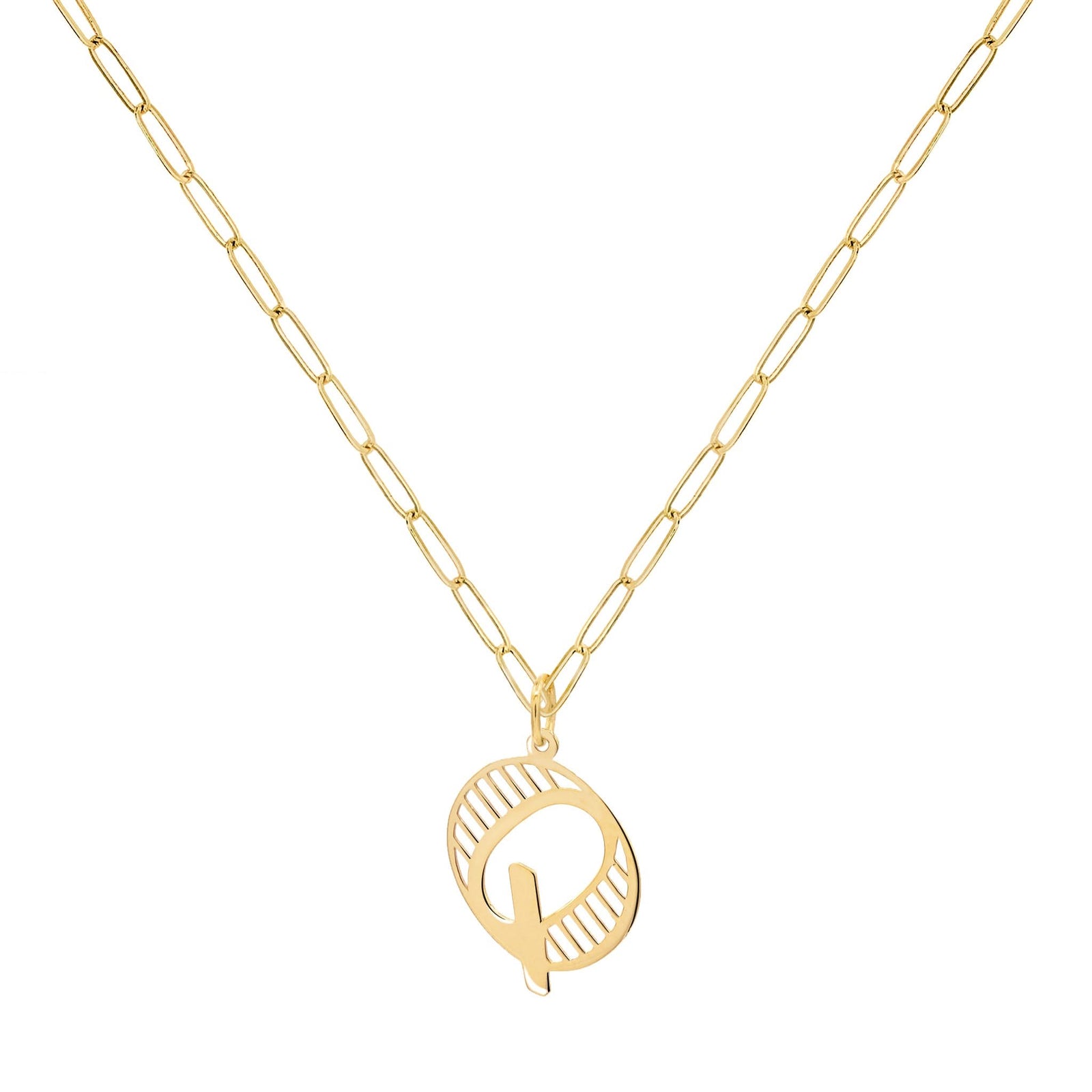 Essex Letter Q Pendant in 14k Gold