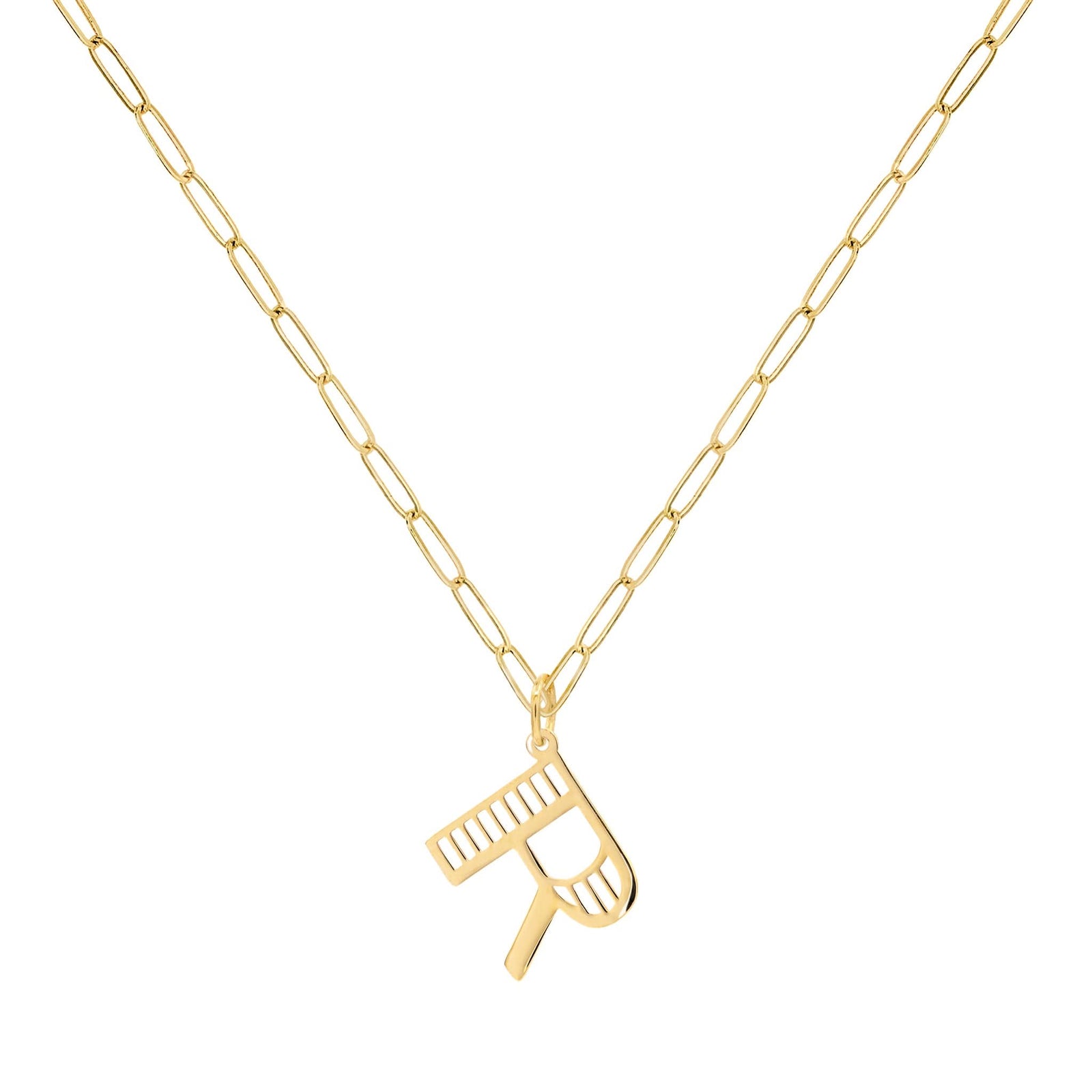 Essex Letter R Pendant in 14k Gold