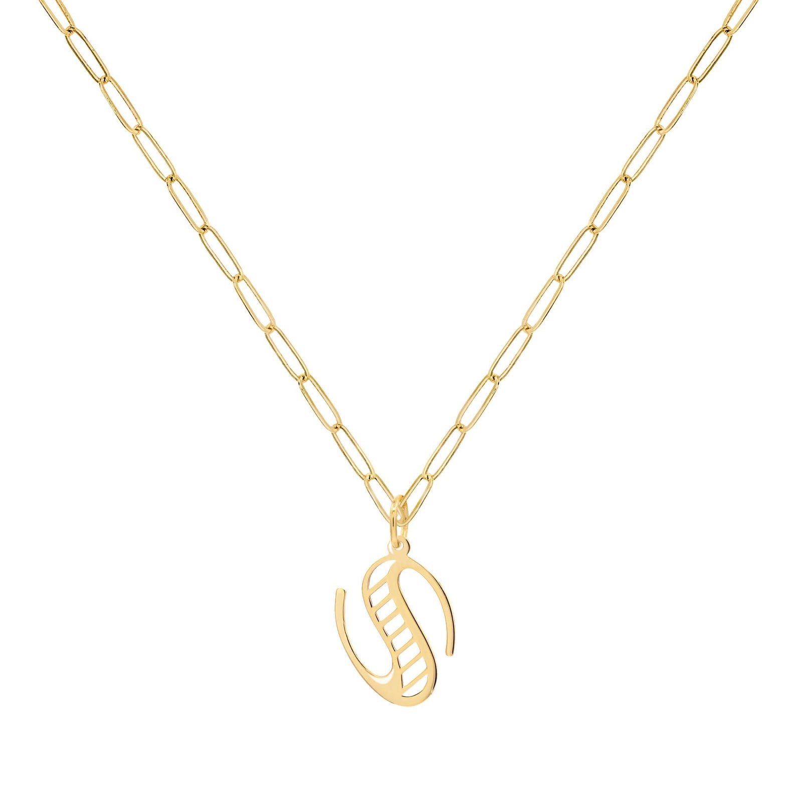 Essex Letter S Pendant in 14k Gold
