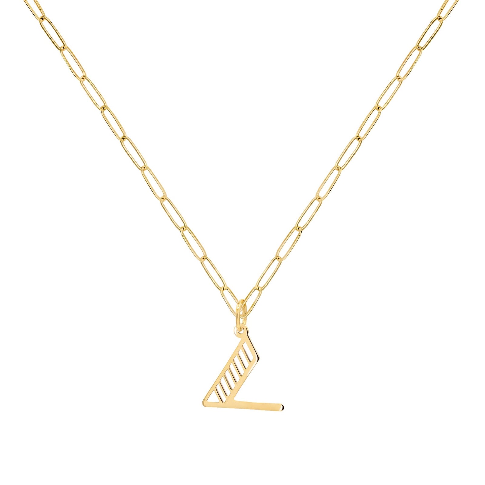 Essex Letter V Pendant in 14k Gold