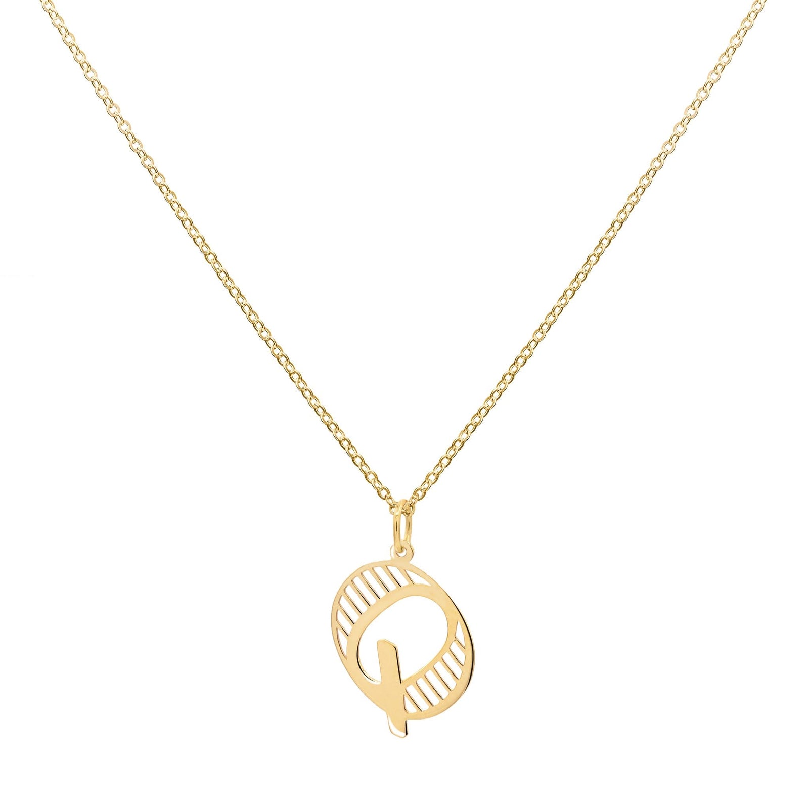 Essex Letter Q Pendant in 14k Gold