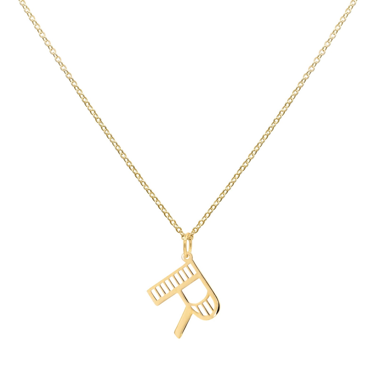 Essex Letter R Pendant in 14k Gold
