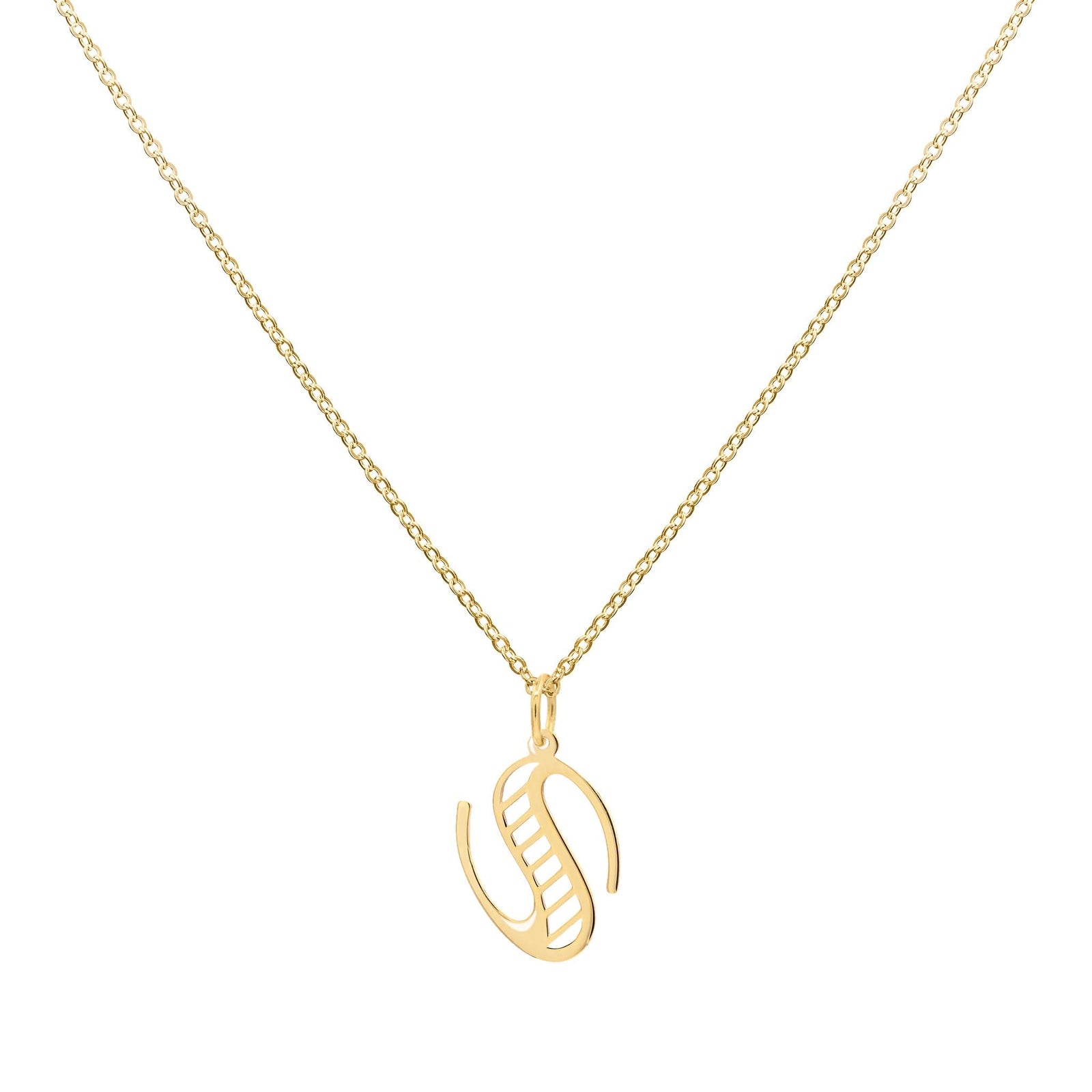 Essex Letter S Pendant in 14k Gold