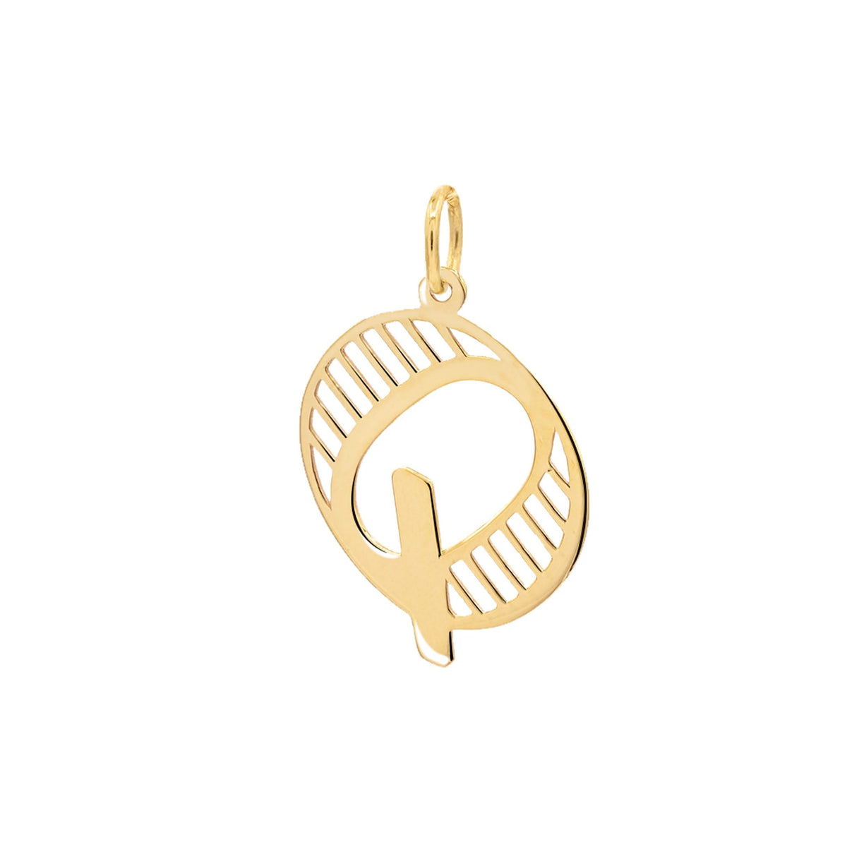 Essex Letter Q Pendant in 14k Gold
