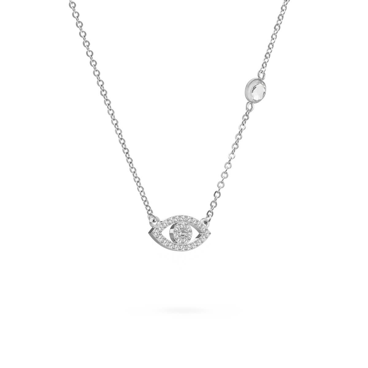 Diamond Evil Eye & Birthstone Necklace in 14k Gold