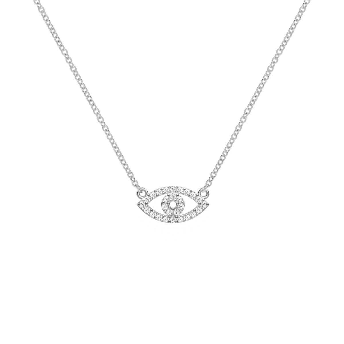 Diamond Evil Eye Necklace in 14k Gold
