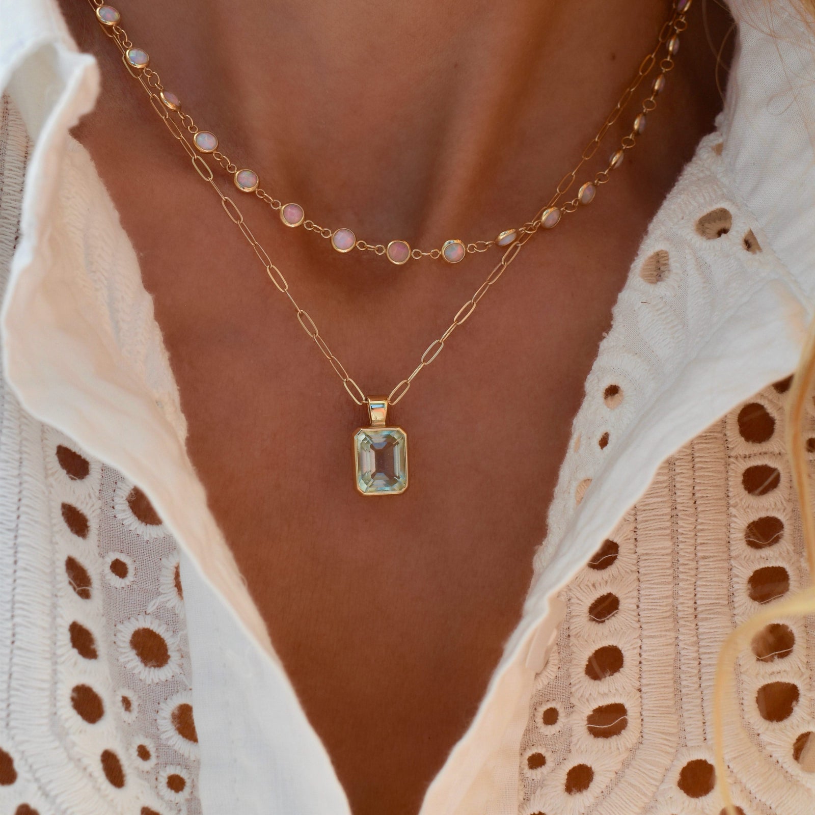 Warren Green Amethyst Pendant in 14k Gold (February)