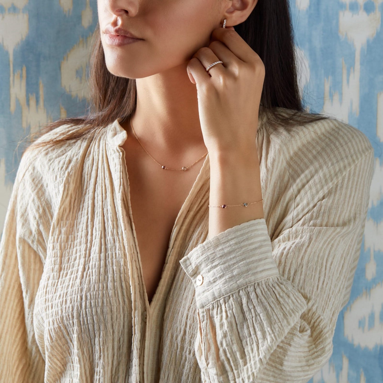 Petite 2 Birthstone Bracelet in 14k Gold