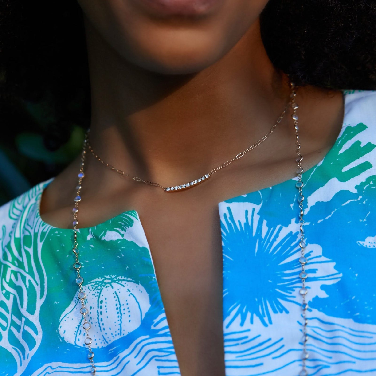 Rosecliff Diamond Bar Adelaide Mini Necklace in 14k Gold