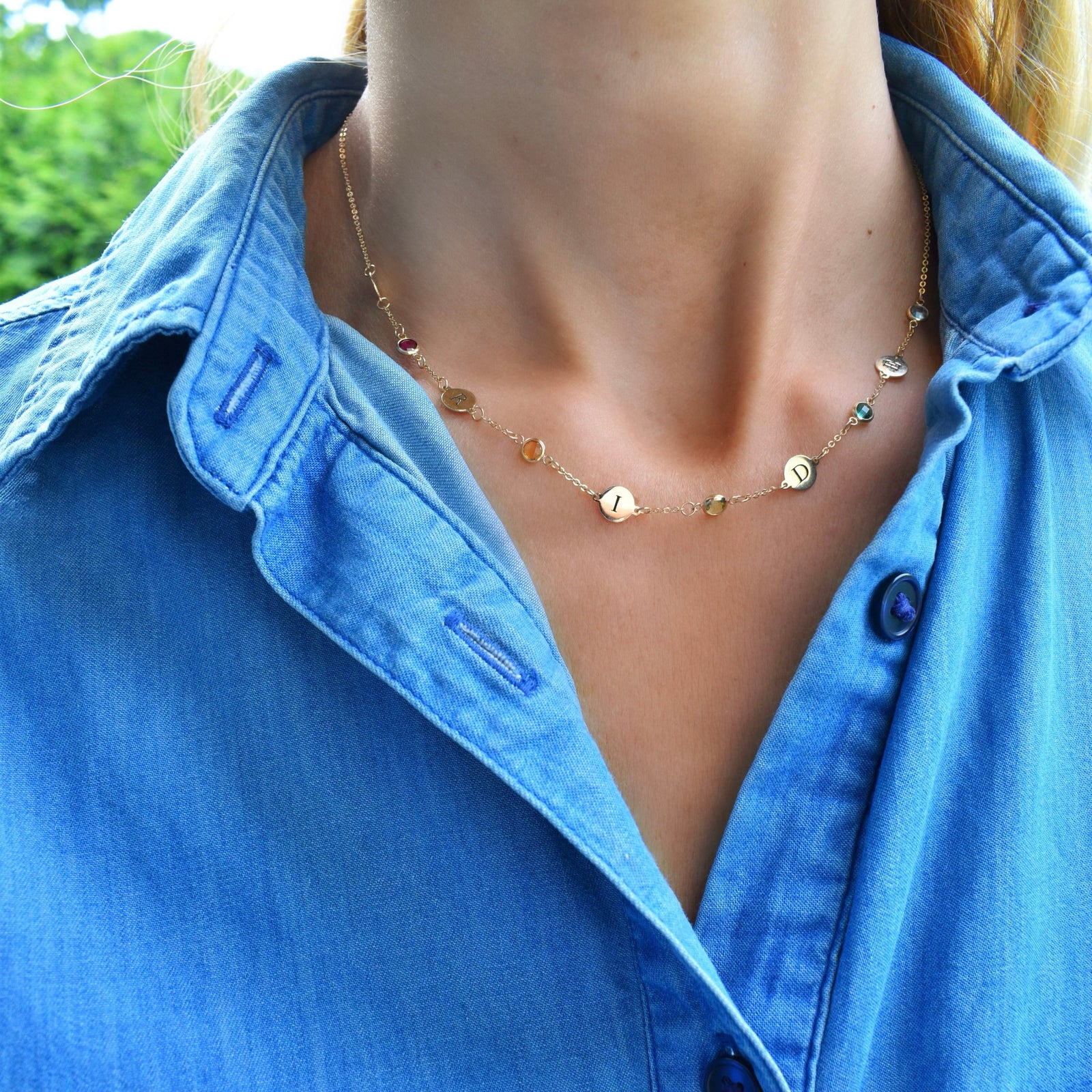 Rainbow Pride Necklace in 14k Gold