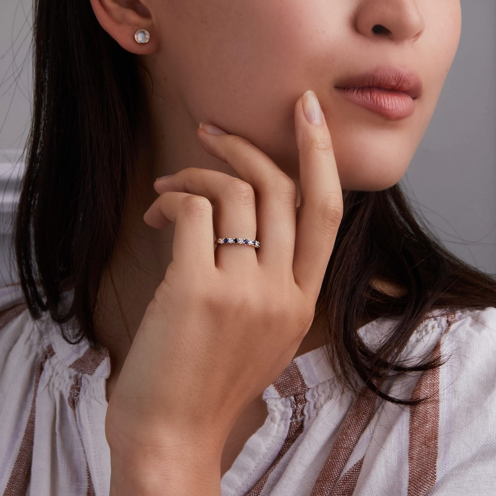 Rosecliff Birthstone Stackable Ring in 14k Gold