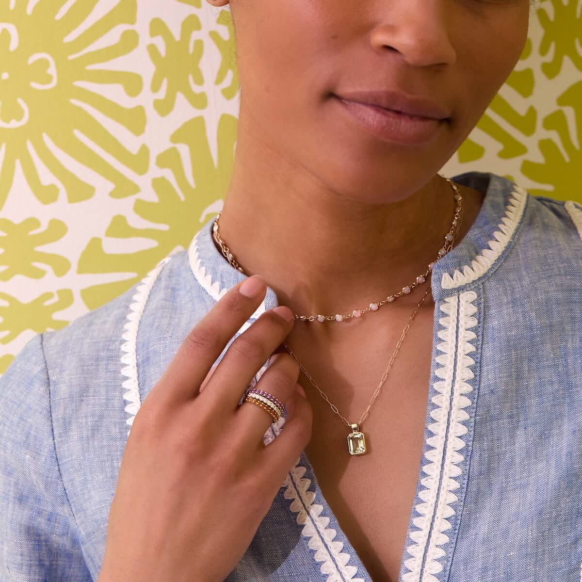 Newport Birthstone Necklace in 14k Gold