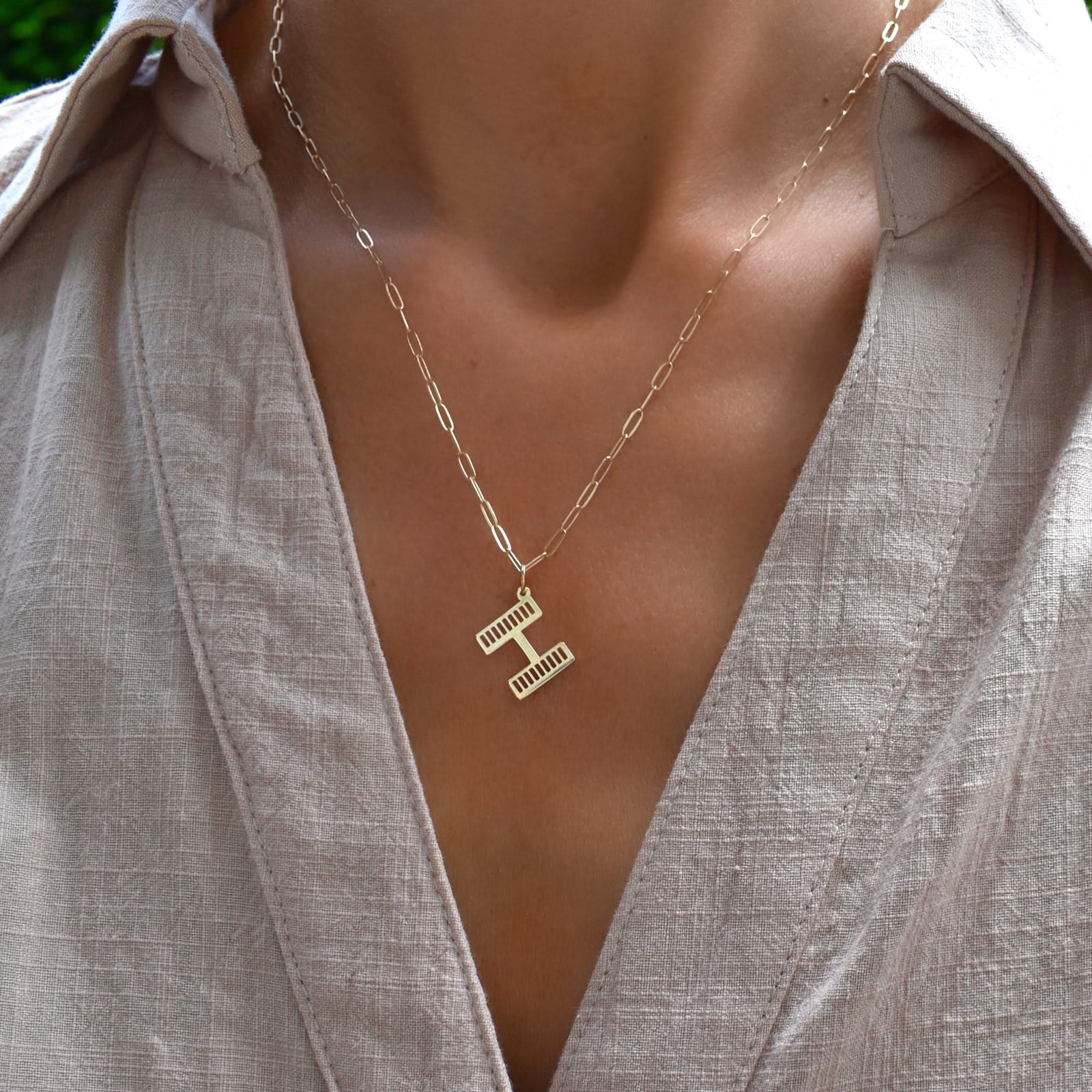 Essex Letter Pendant in 14k Gold