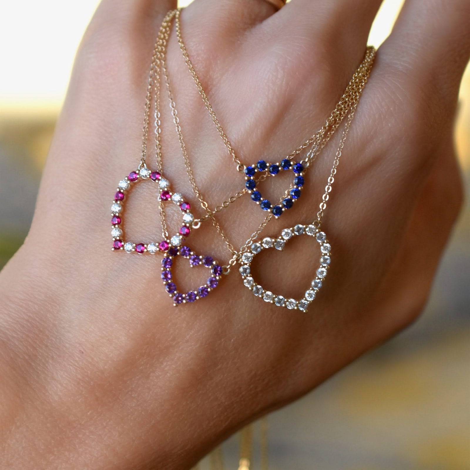 Rosecliff Small Heart Birthstone Necklace in 14k Gold