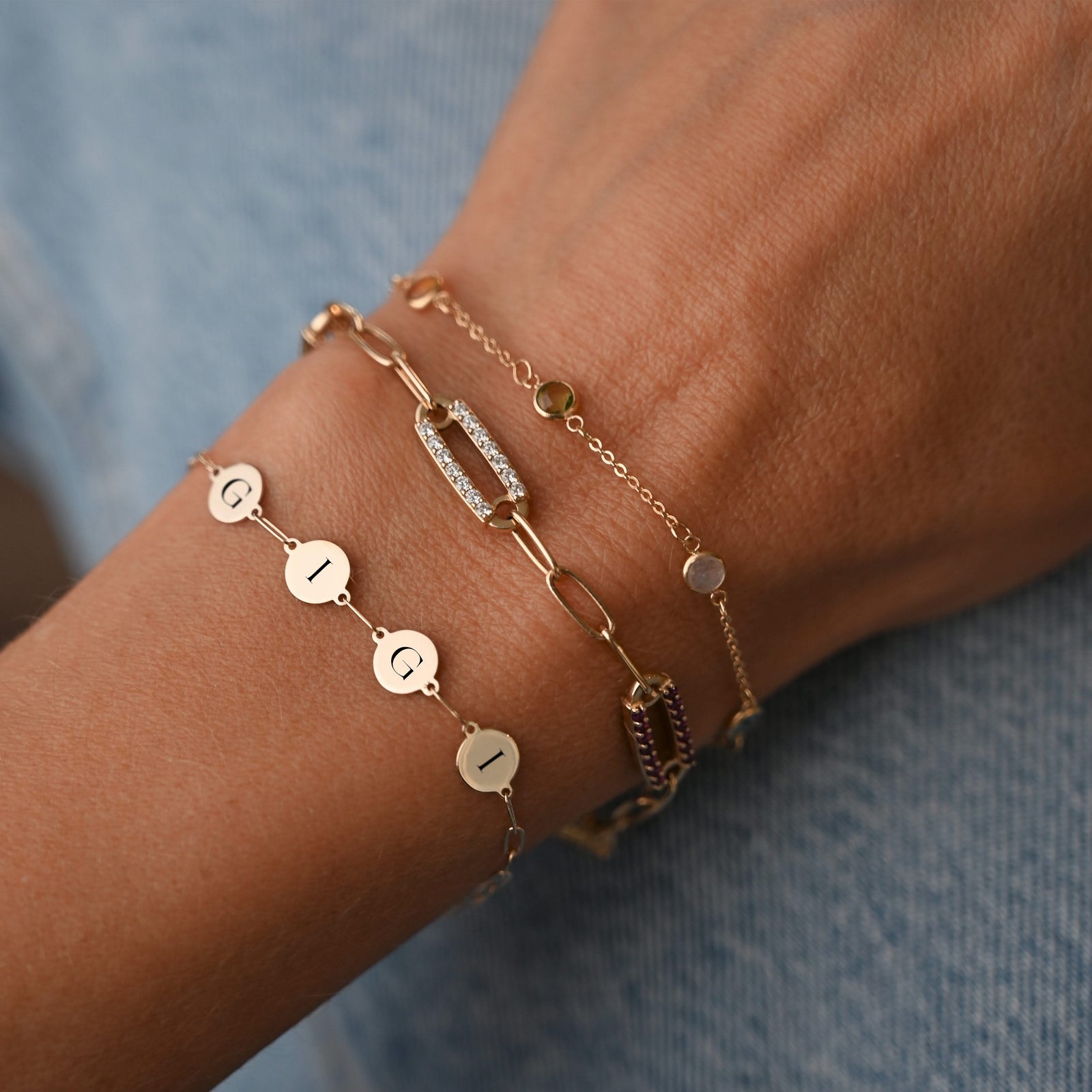 GIGI Bracelet on Adelaide Mini in 14k Gold
