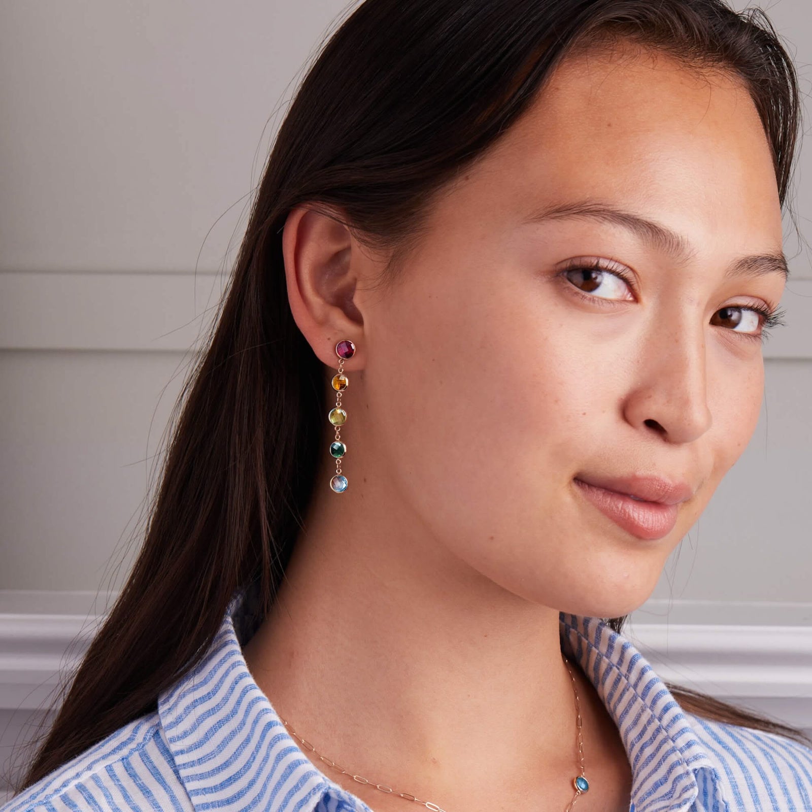 Rainbow Newport Grand Earrings in 14k Gold