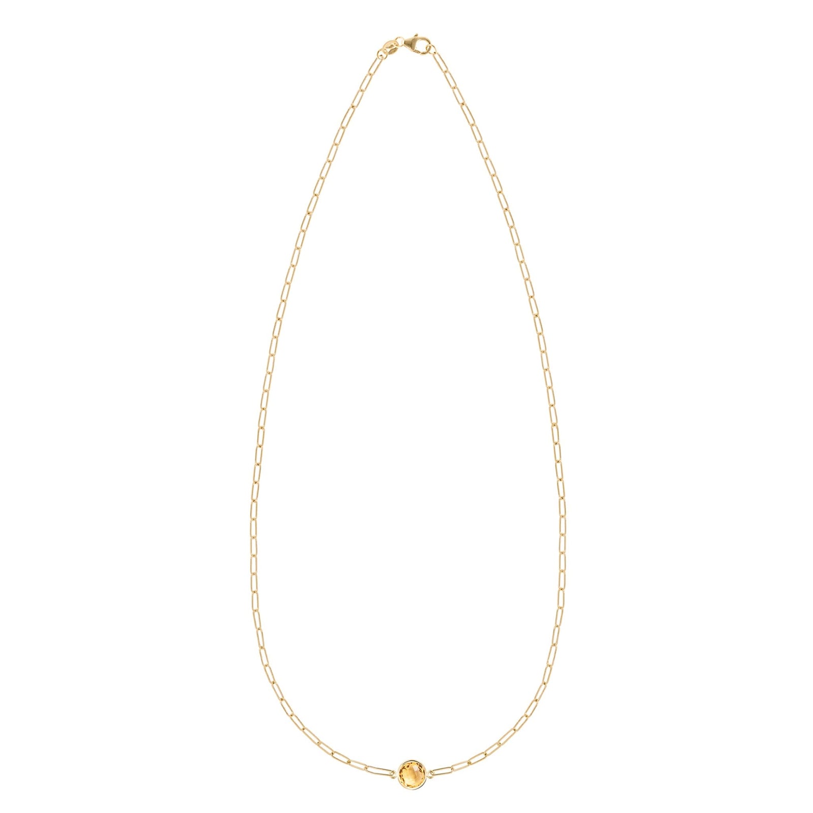 Grand 1 Citrine Adelaide Mini Necklace in 14k Gold (November)