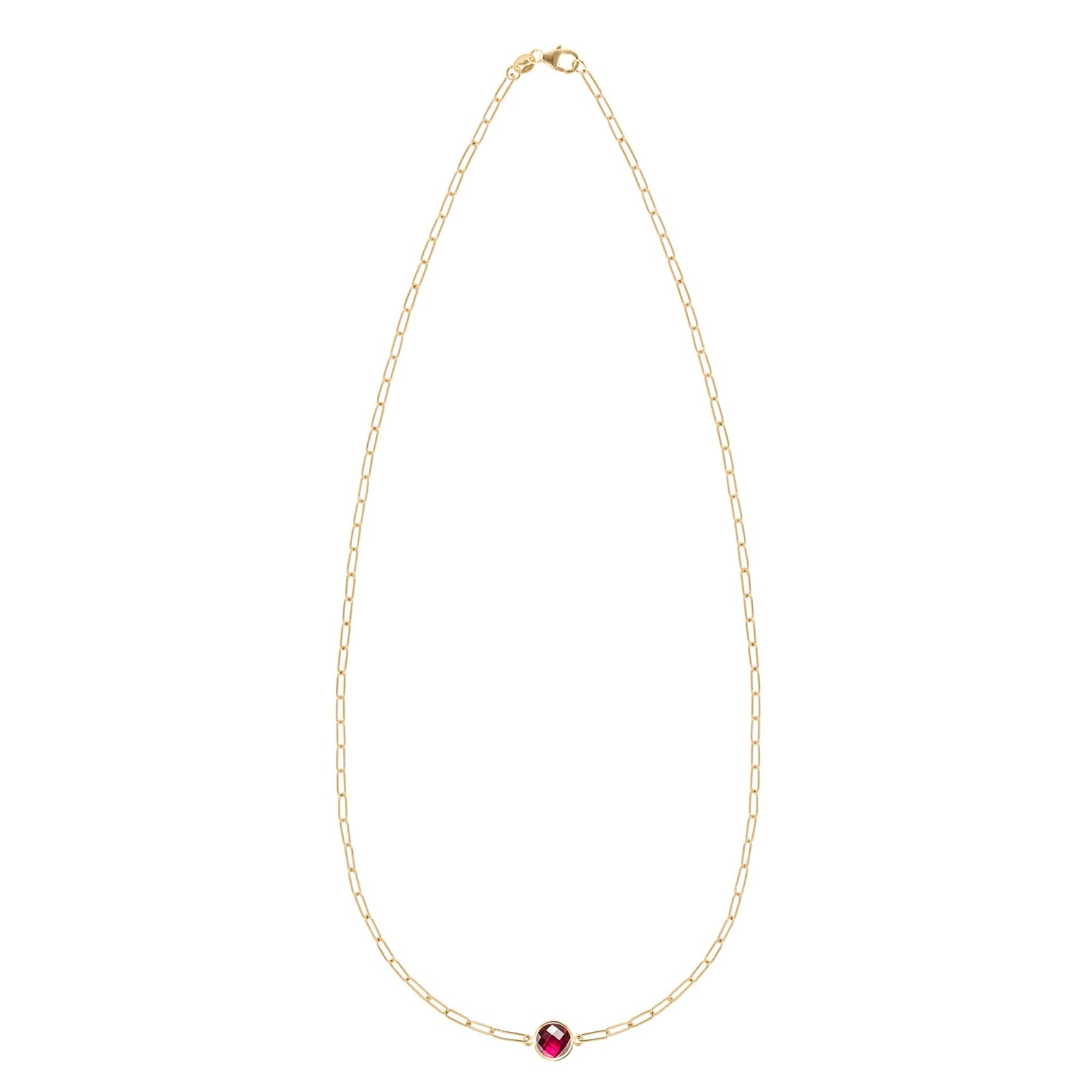 Grand 1 Ruby Adelaide Mini Necklace in 14k Gold (July)