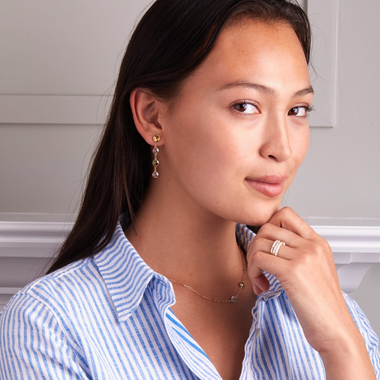 Grand 4 Birthstone Earrings in 14k Gold