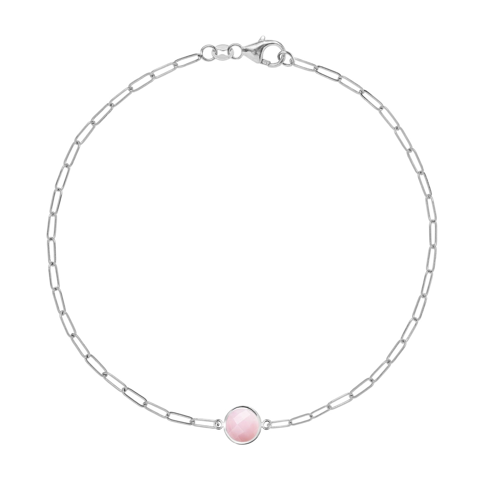 Grand 1 Pink Opal Adelaide Mini Bracelet in 14k Gold (October)