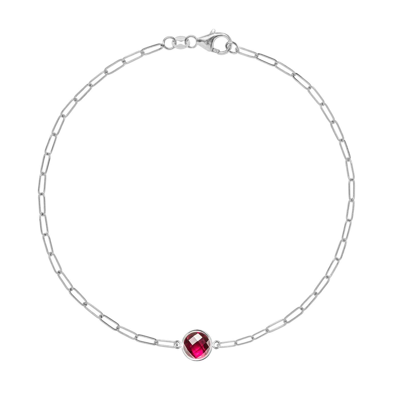 Grand 1 Ruby Adelaide Mini Bracelet in 14k Gold (July)