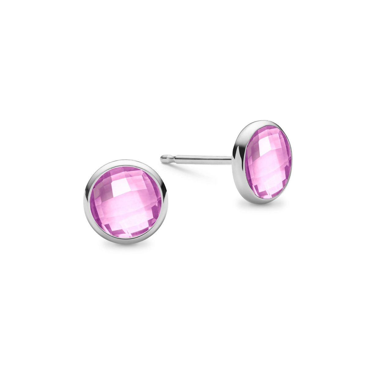 The Vault: Grand Pink Sapphire Stud Earrings, White Gold