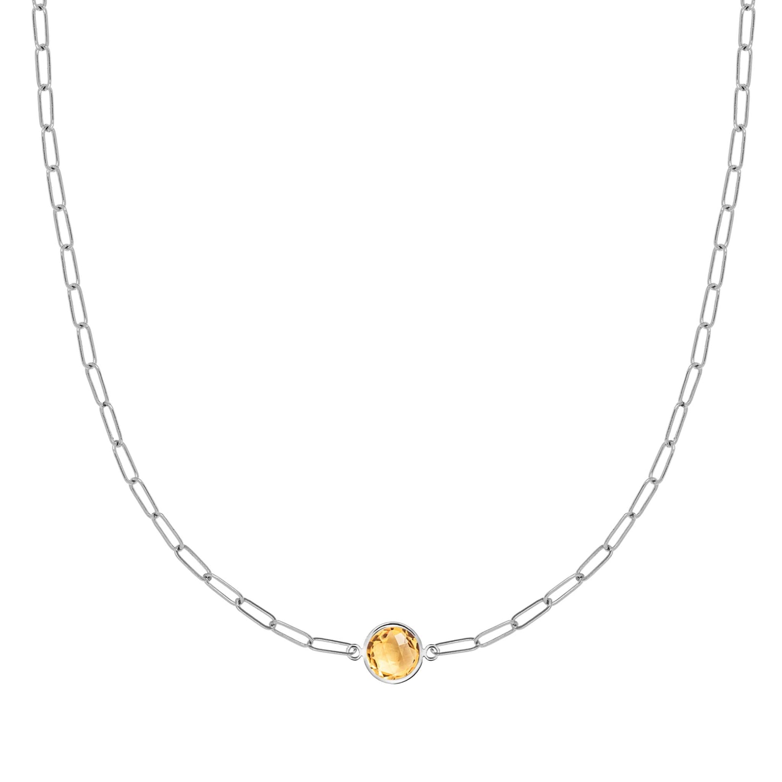 Grand 1 Citrine Adelaide Mini Necklace in 14k Gold (November)