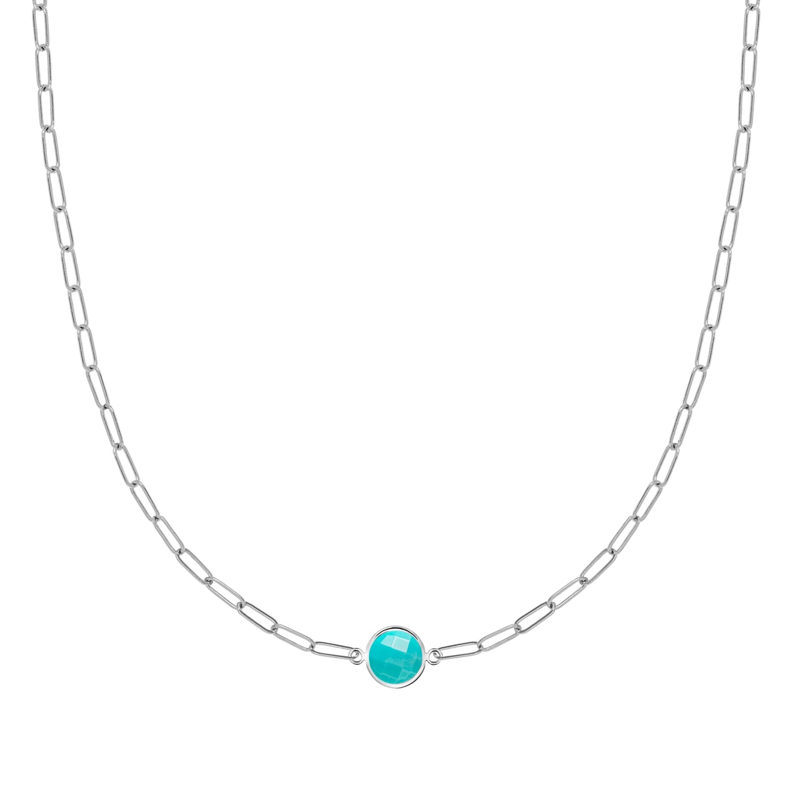 Grand 1 Turquoise Adelaide Mini Necklace in 14k Gold (December)