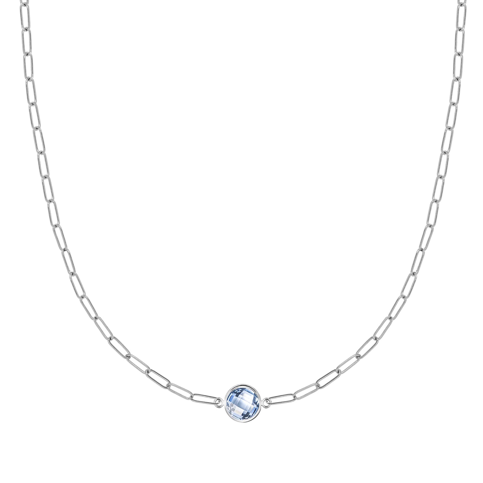 Grand 1 Aquamarine Adelaide Mini Necklace in 14k Gold (March)