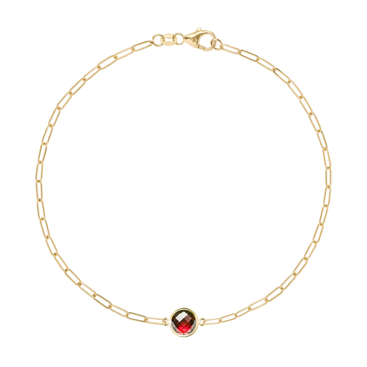 Grand 1 Garnet Adelaide Mini Bracelet in 14k Gold (January)