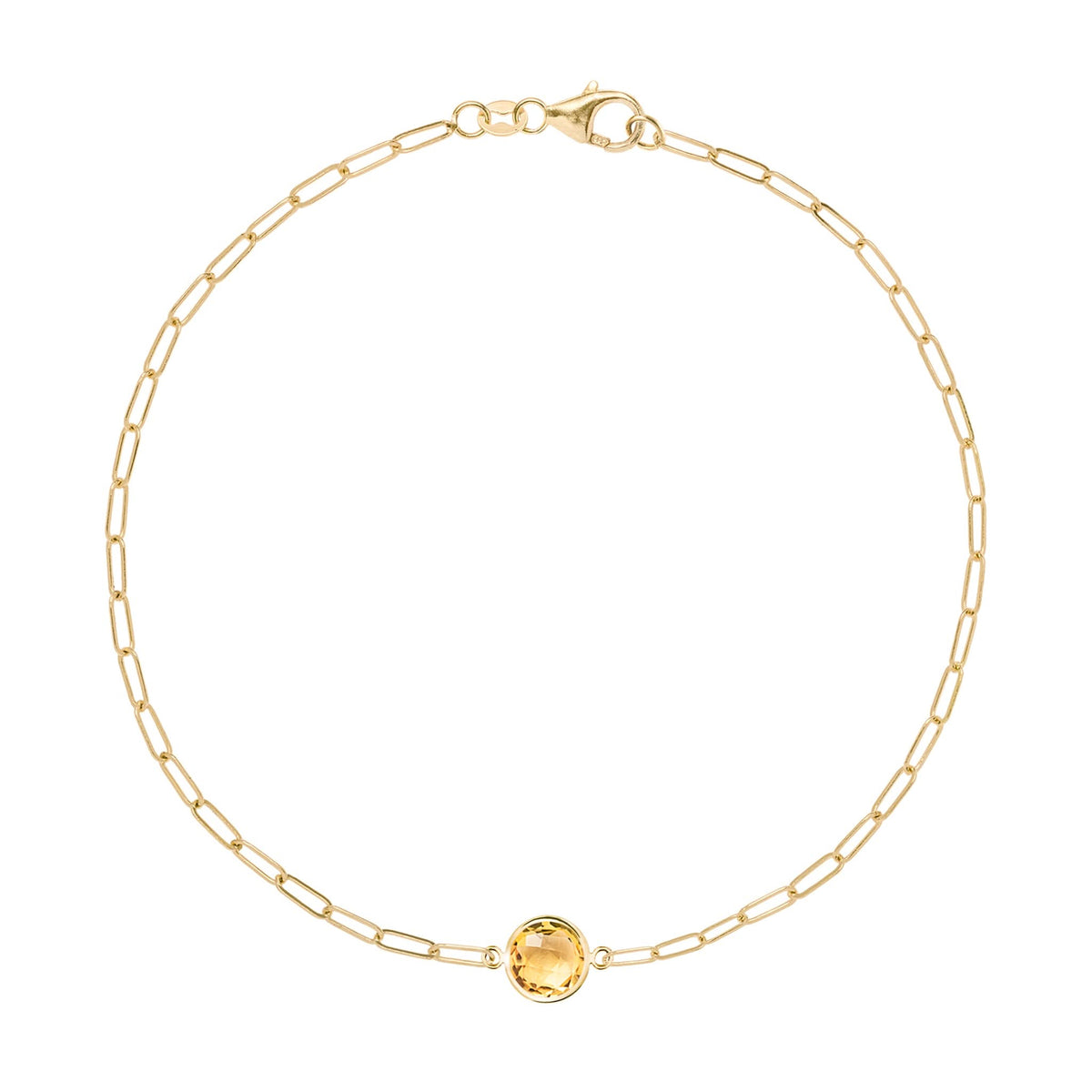 Grand 1 Citrine Adelaide Mini Bracelet in 14k Gold (November)