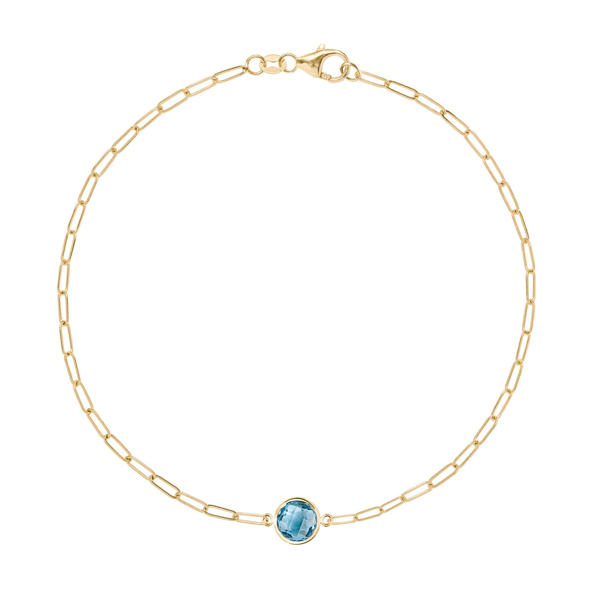Grand 1 Nantucket Blue Topaz Adelaide Mini Bracelet in 14k Gold (December)
