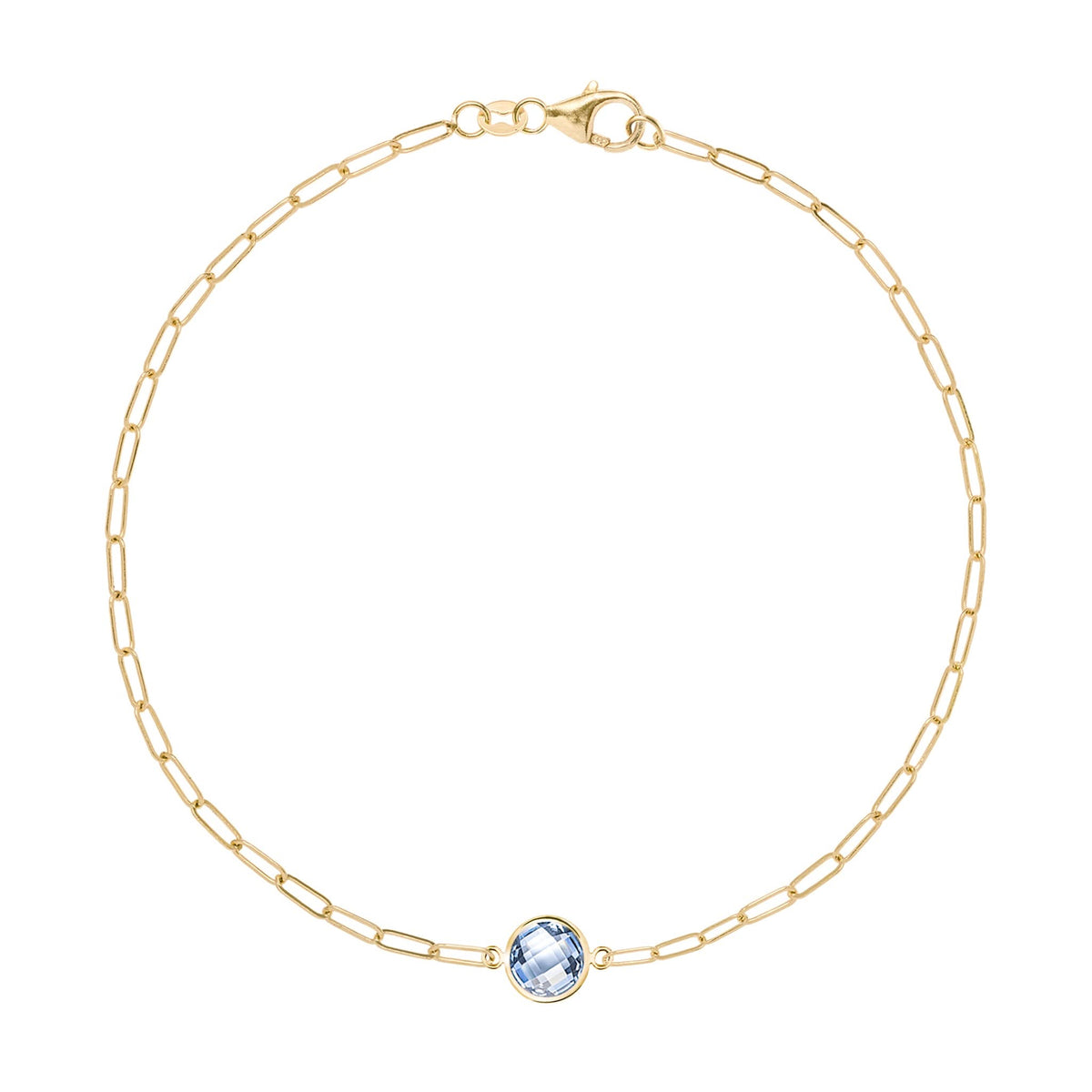 Grand 1 Aquamarine Adelaide Mini Bracelet in 14k Gold (March)
