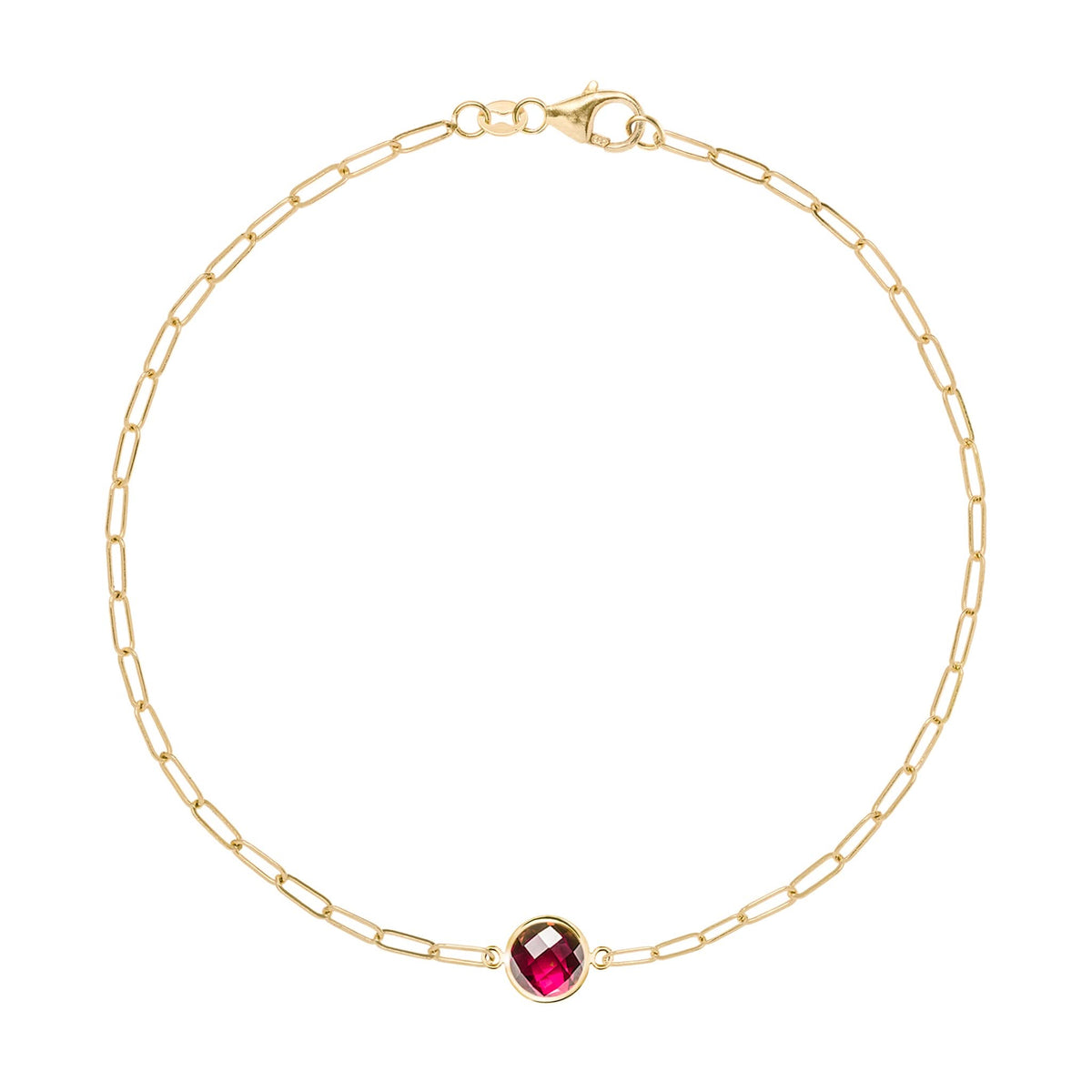Grand 1 Ruby Adelaide Mini Bracelet in 14k Gold (July)