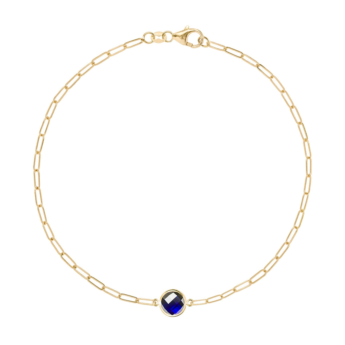 Grand 1 Sapphire Adelaide Mini Bracelet in 14k Gold (September)
