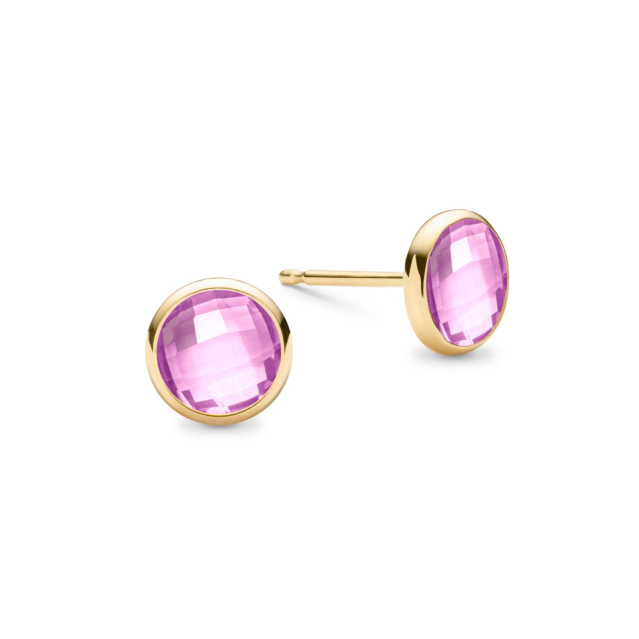 White & Pink Sapphire Earrings 14k Yellow shops Gold