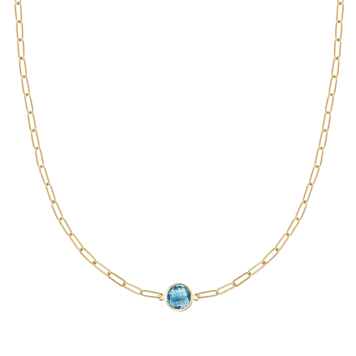 Grand 1 Nantucket Blue Topaz Adelaide Mini Necklace in 14k Gold (December)