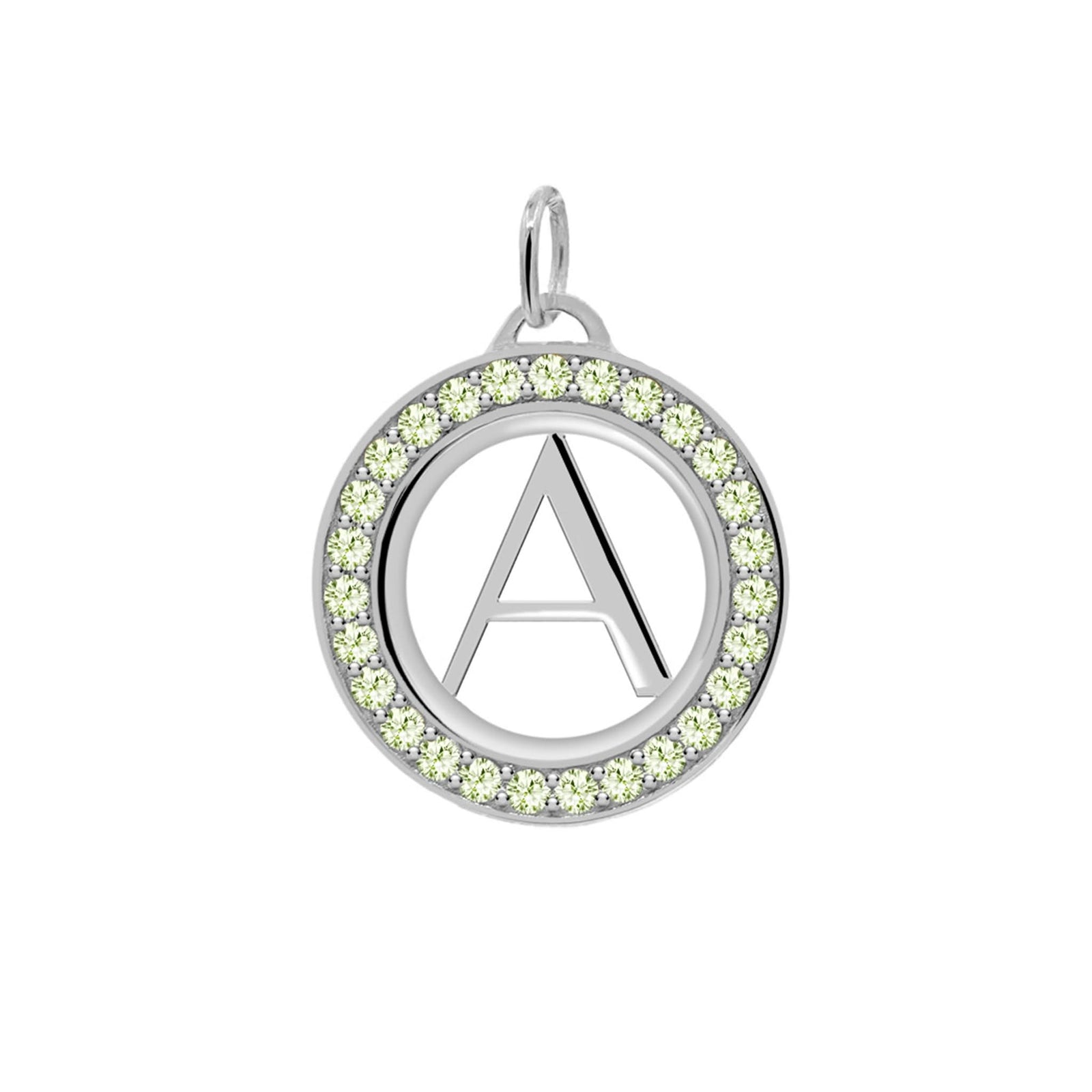 Letter & Peridot Pendant in 14k Gold (August)
