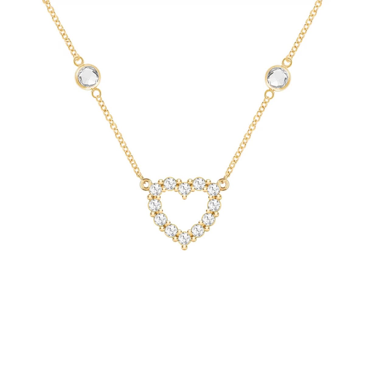 Rosecliff Small Diamond Heart & Petite 2 Birthstone Necklace