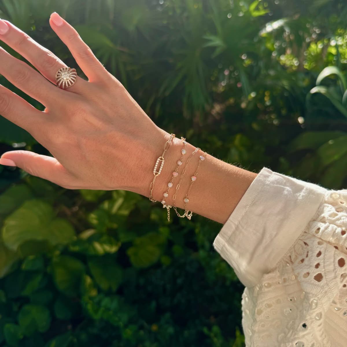 Bayberry 7 Opal Bracelet in 14k Gold (October)