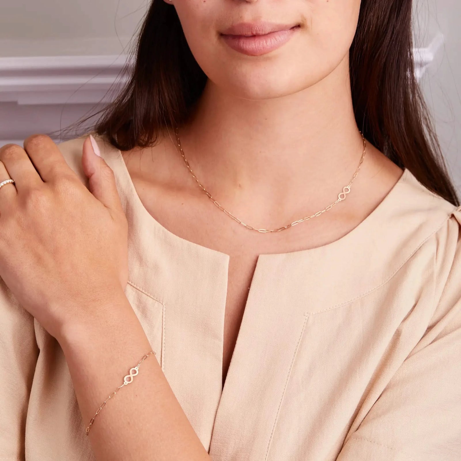 Infinity Adelaide Mini Necklace in 14k Gold