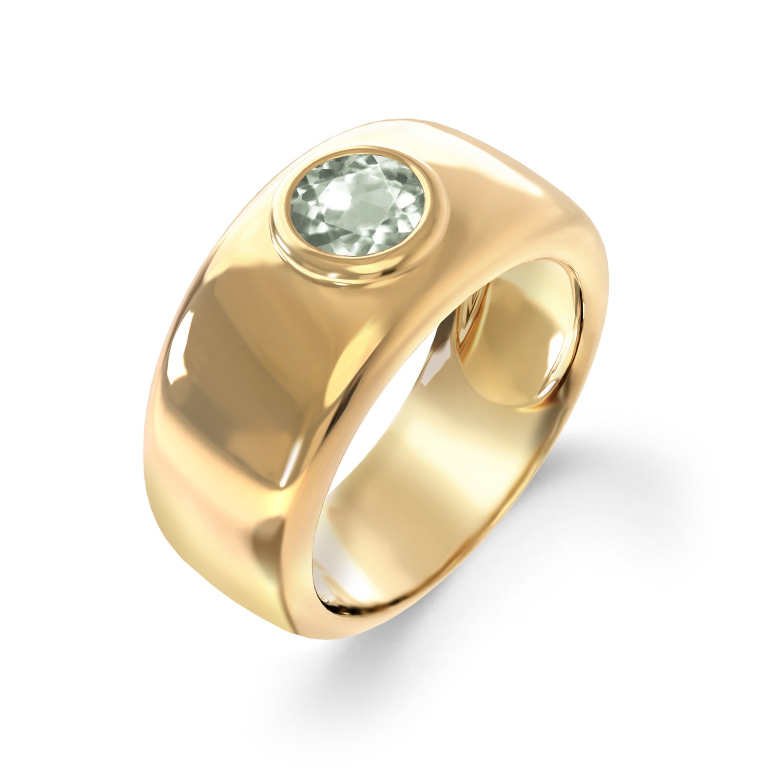 Jamestown Green Amethyst Band Ring in 14k Gold (February)