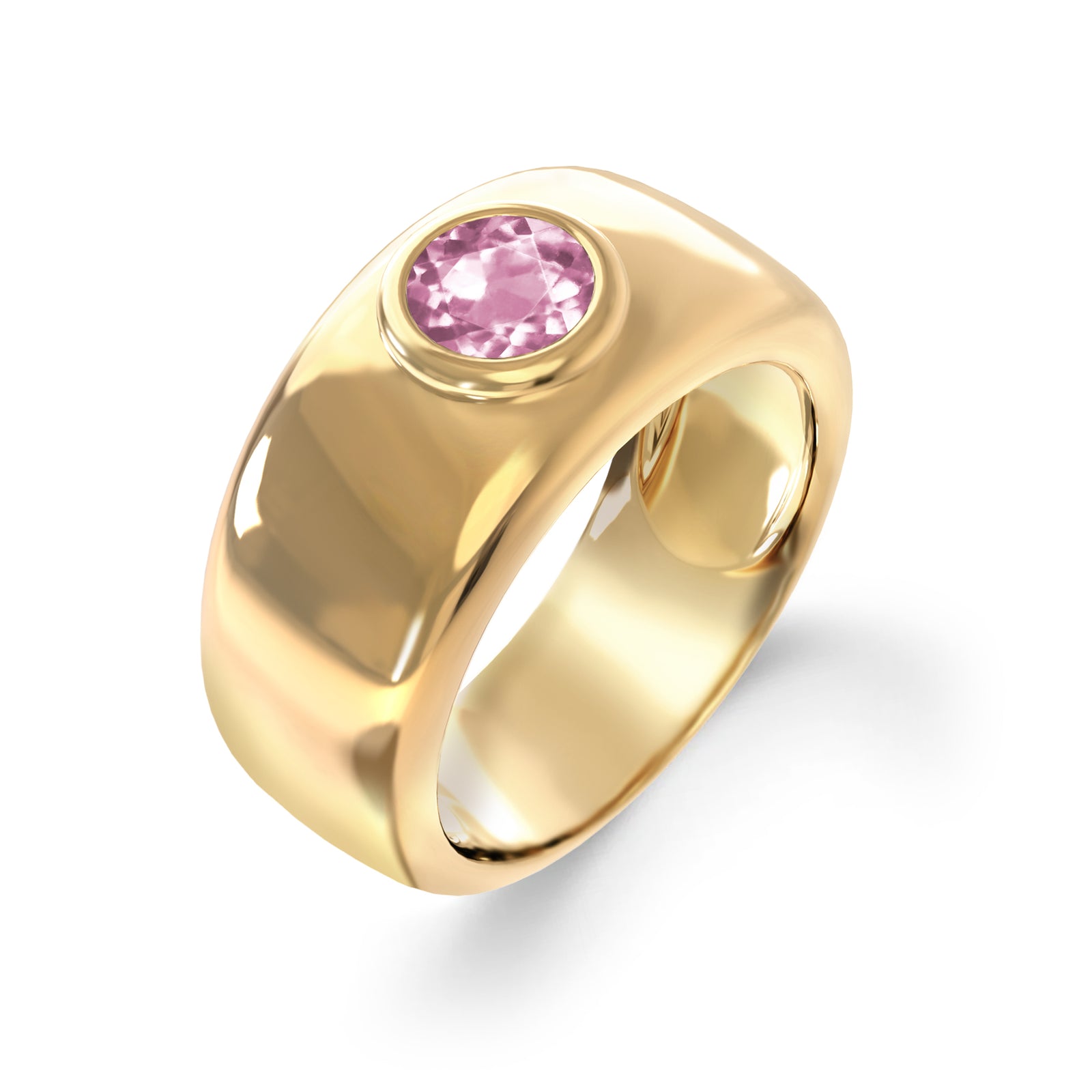 Jamestown Pink Sapphire Band Ring in 14k Gold (October)