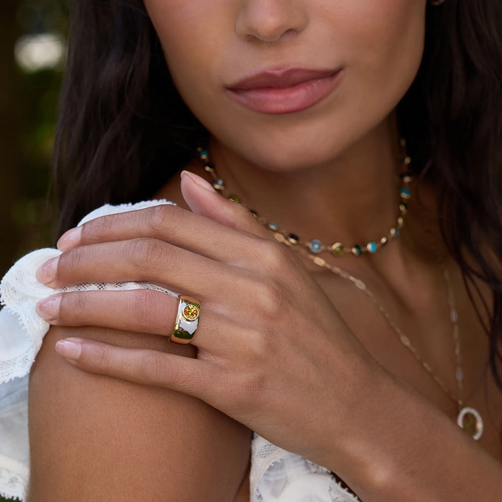 Jamestown Citrine Band Ring in 14k Gold (November)