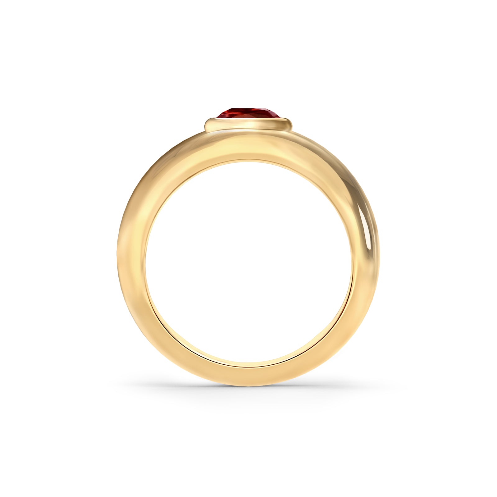 Jamestown Garnet Band Ring in 14k Gold (January)