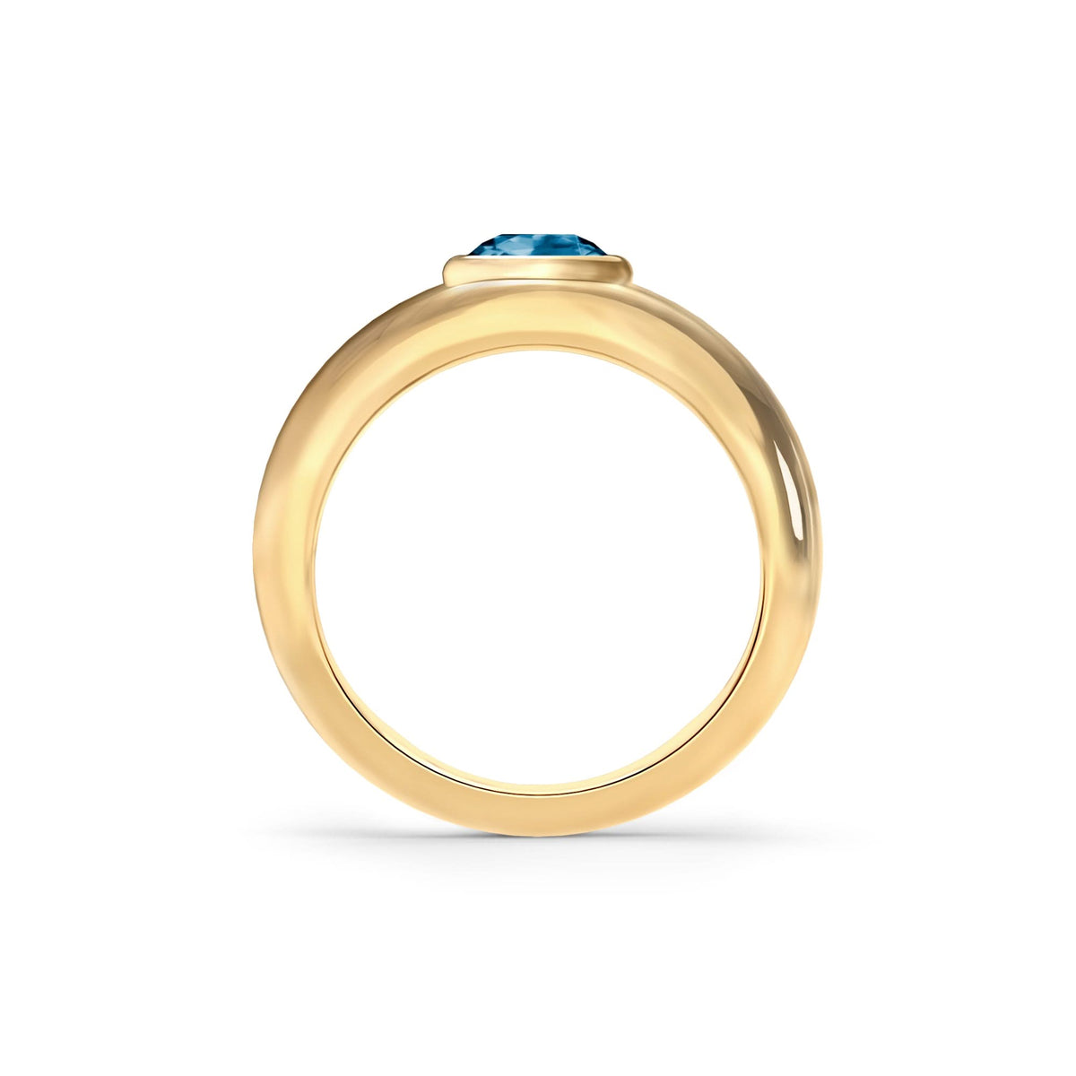 Jamestown Atlantic Blue Topaz Band Ring in 14k Gold (December)