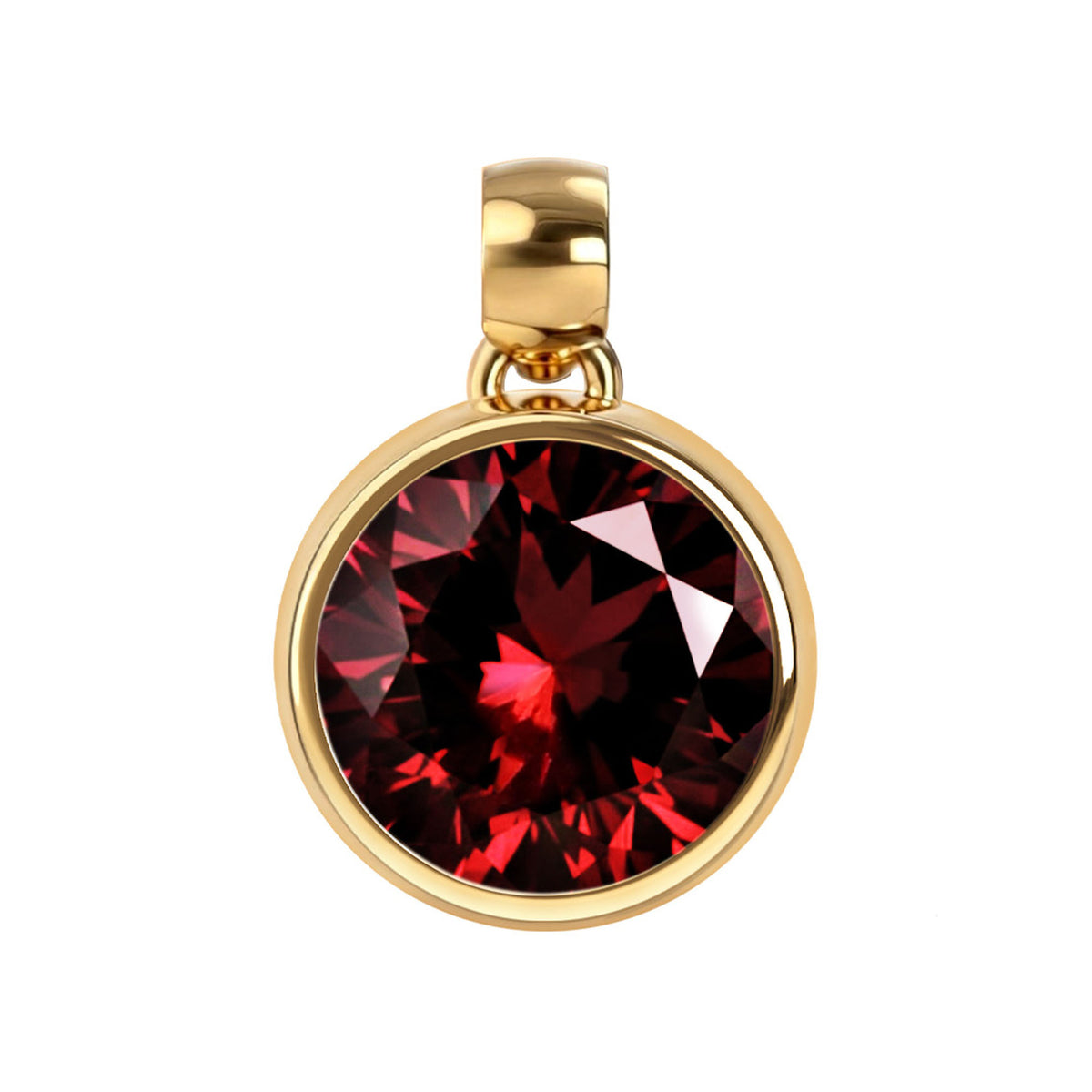 Jamestown Garnet Pendant in 14k Gold (January)