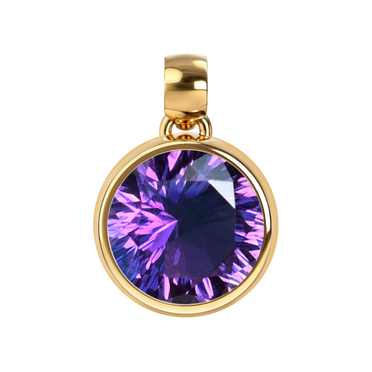 Jamestown Amethyst Pendant in 14k Gold (February)